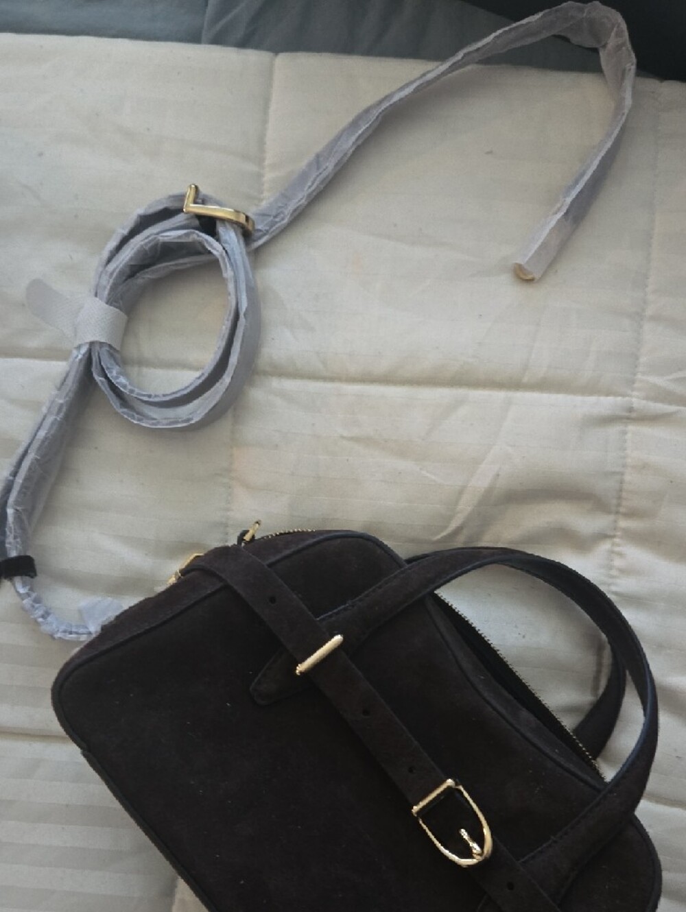 Madewell Chocolate Brown Suede Satchel NWT & The LAUREL Boot Size 10 NEW - Picture 7 of 14